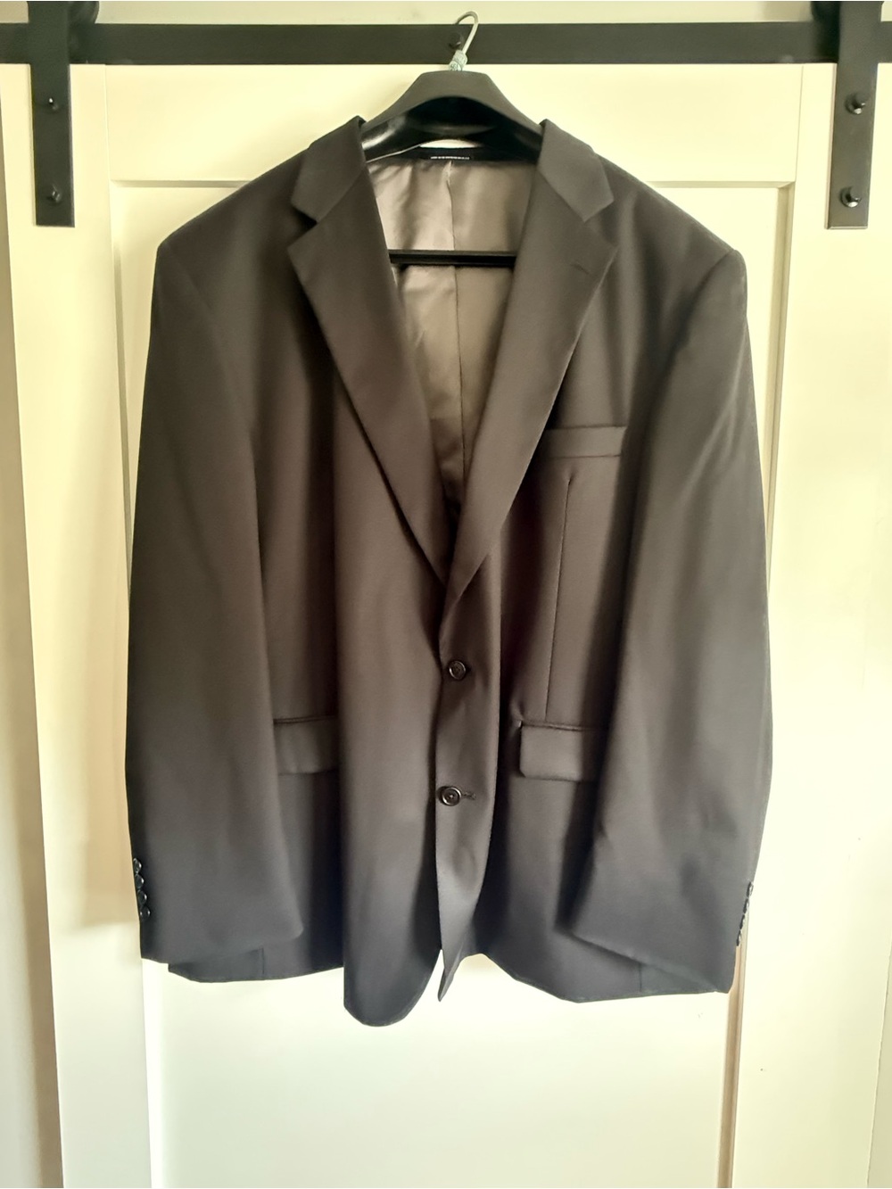 Stafford Performance 56L Black 100% Wool Suit Jacket Big & Tall